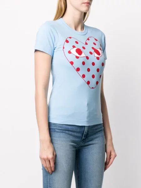 Tričko Comme Des Garçons Play s potiskem modré