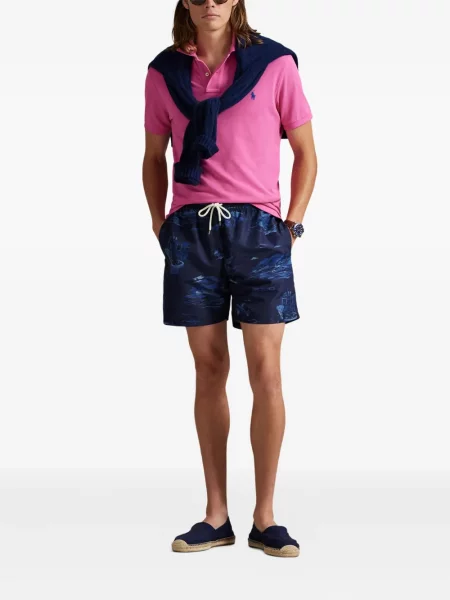 Ριγέ δερμάτινος κάλτσες Polo Ralph Lauren με κορδόνι μαύρο