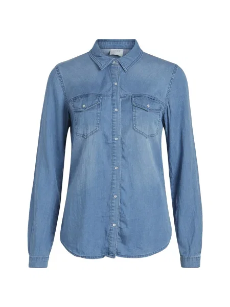 Ruhák Vila VIBISTA DENIM SHIRT kék