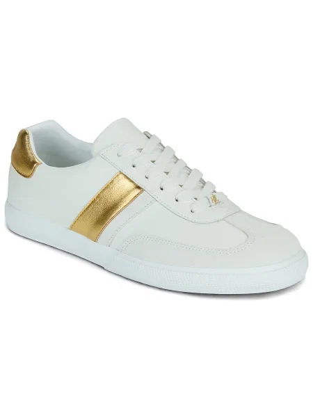 Sneakerși Lauren Ralph Lauren din dantelă alb