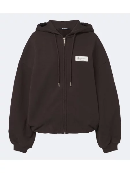 Hanorac cu glugă Jacquemus din fleece maro
