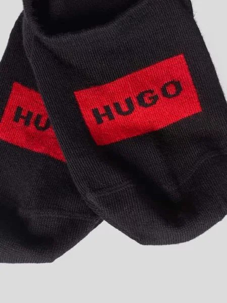 Skarpetki stopki z nadrukiem z logo w zestawie 2 szt. Hugo czarne