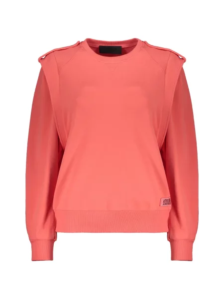Lung hanorac crewneck Alberta Ferretti cu decolteu rotund roz