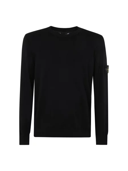 Sweter Stone Island wełniany casual z kamieniami czarny