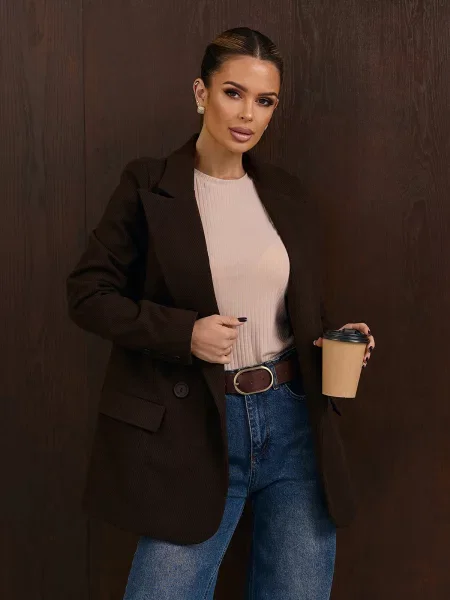 Піджак ISSA Plus темно-коричневий кашемір коричневий