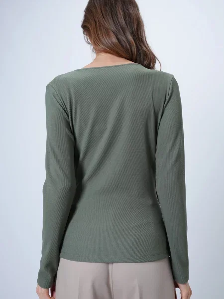 Trend Alaçatı Stili Bluză verde