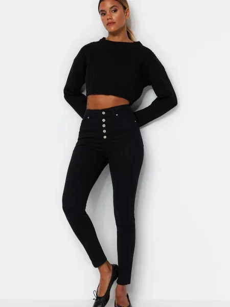 Blugi skinny Trendyol negru
