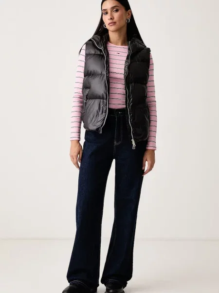 Tommy Jeans tričko s dlhým rukávom dámske s elastanom ružová