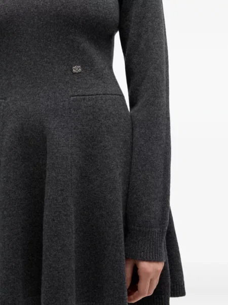 Rochie maxi Ganni lungă de costum gri