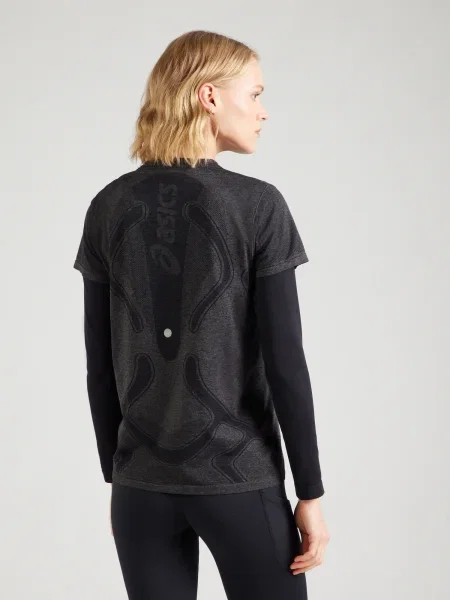 Dámske bežecké tričko ASICS Seamless performance black sivá