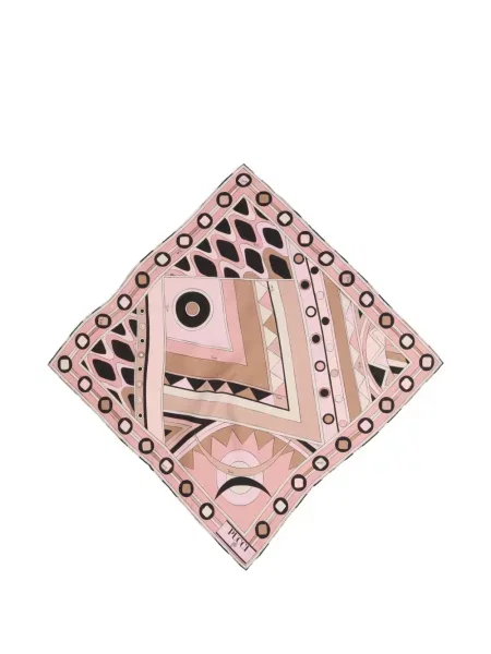 Fular Pucci de mătase cu imagine roz