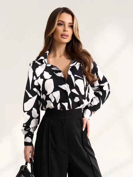 Сорочка класична ISSA Plus комбінований верх чорний