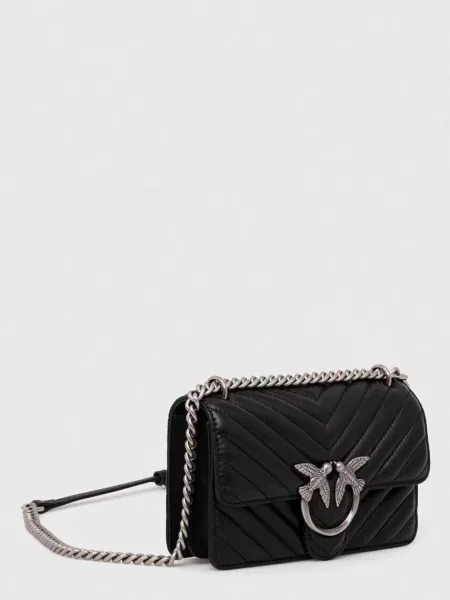 Pinko De piele geantă poștaș LOVE ONE MINI DC negru