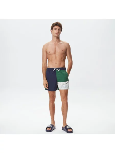 Lacoste Szorty Kąpielowe Heritage Z Blokadą Koloru granatowe