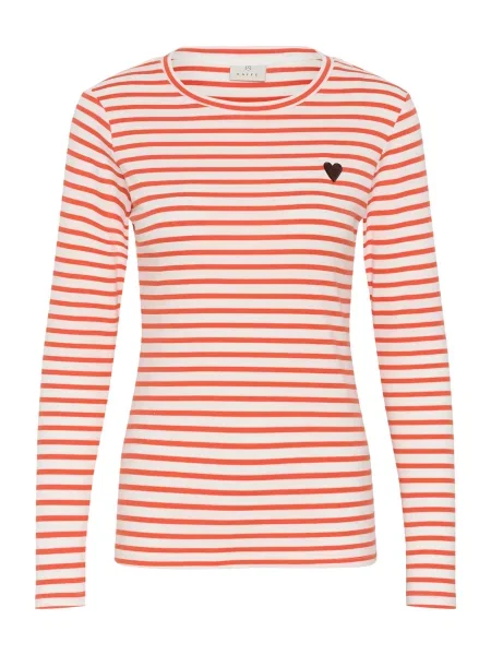Kaffe Tricou KALiddy ciocolatiu / roșu cireș alb