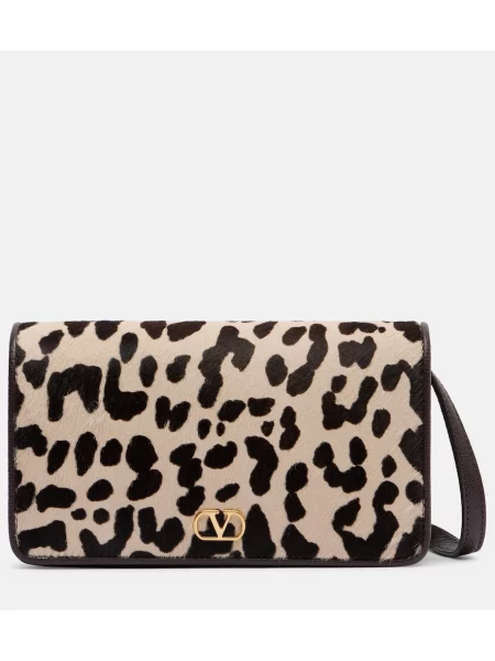 Mała mały torebka skórzana Valentino Garavani brązowa