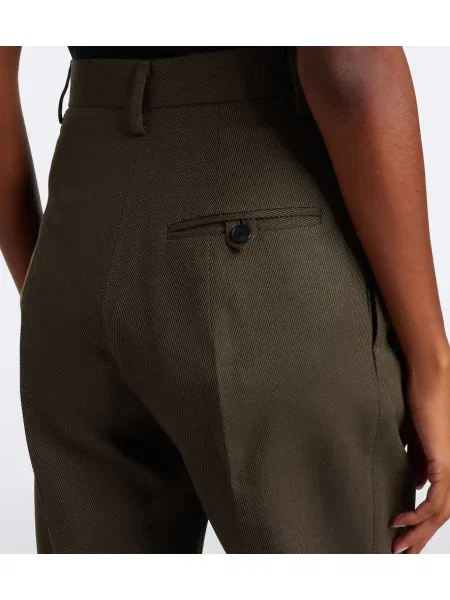 Pantaloni Victoria Beckham de lână verde
