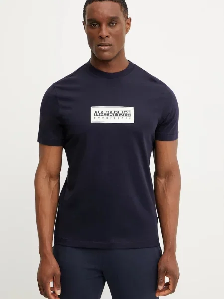 Napapijri tricou din S-Box bărbați marin cu imprimeu albastru