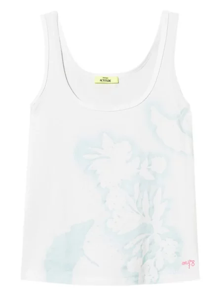 Top Twinset cu model floral cu imagine alb