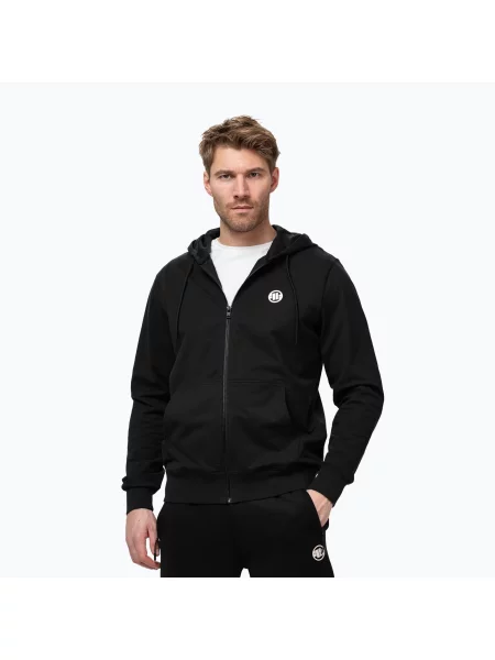 Férfi pulóver Pitbull Nugget Small Logo Hooded Zip black. Méret: S fekete