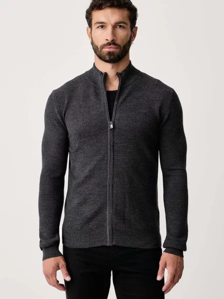 Trussardi cardigan pentru bărbați din lână gri