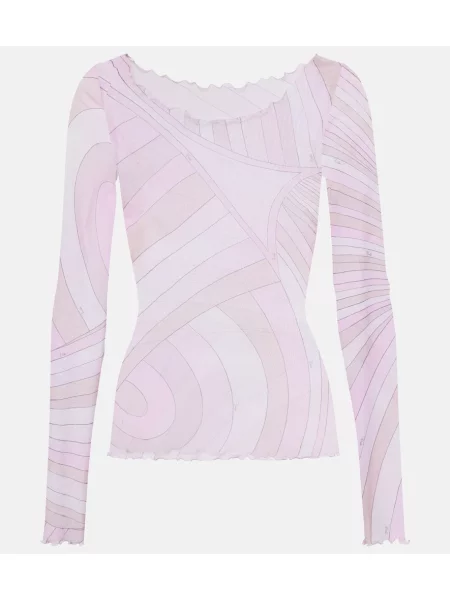 Top Pucci din tul roz
