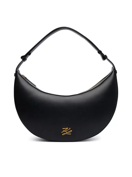 Karl Lagerfeld torebka rogal skórzana K/AUTOGRAPH czarna