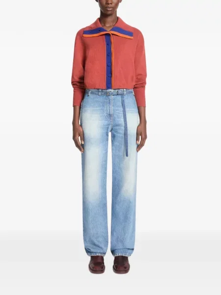 Decupat cardigan Dries Van Noten din cașmir roșu