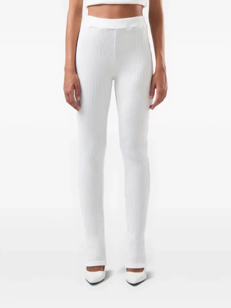 Leggings Gcds tricotate alb