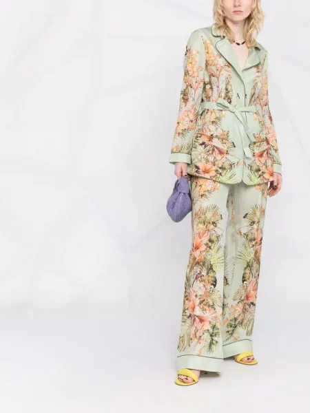Pantaloni Alberta Ferretti cu imagine verde
