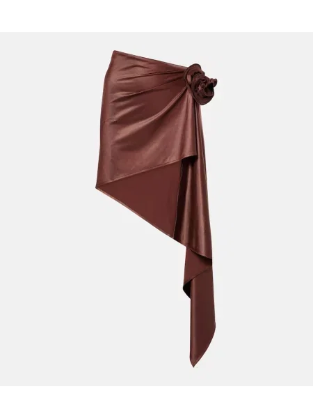 Fustă Magda Butrym din satin cu model floral maro