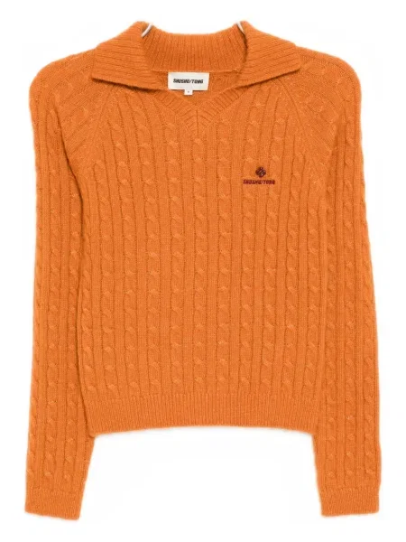 Top Shushu/tong cu broderie portocaliu