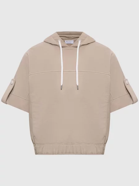 Худи Brunello Cucinelli с коротким рукавом бежевое