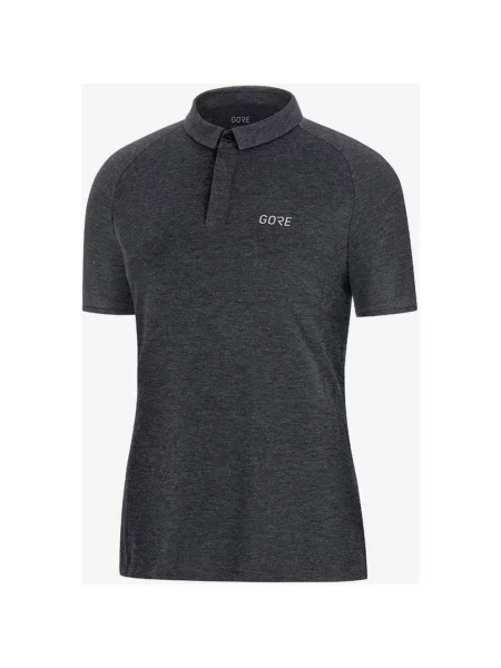 Gore Wear Signature Polo z krótkim rękawem M czarne