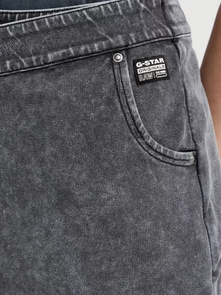 Однотонні джинсові шорти G-star з високою посадкою сірі