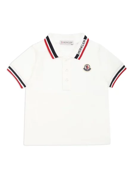 Koszulka polo dziecięca Moncler Enfant biała