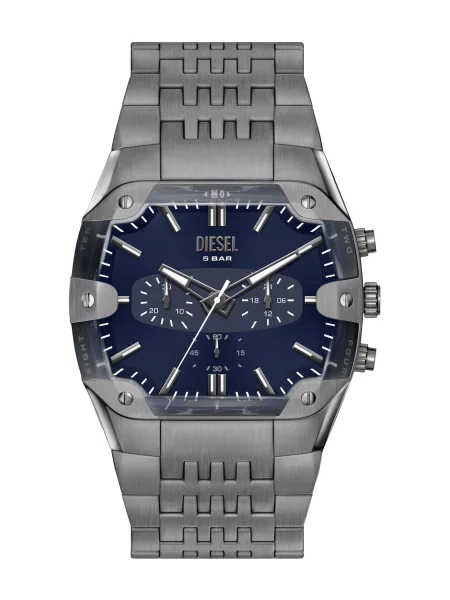 DIESEL Ceas analogic SPIKED CUSHION argintiu gri