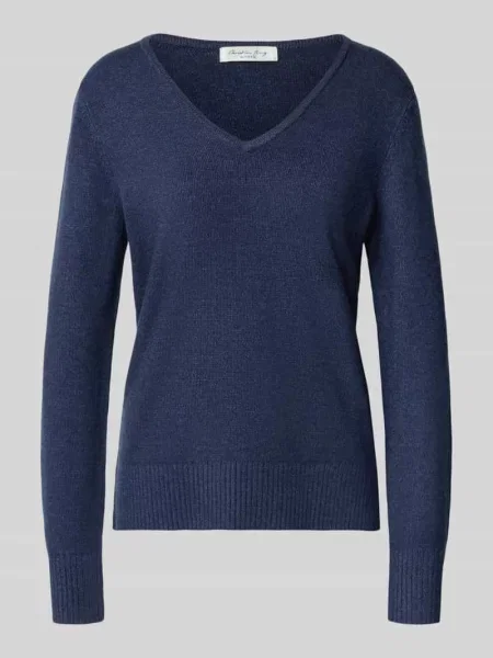 Bluza o kroju regular fit z dodatkiem Christian Berg Woman granatowa