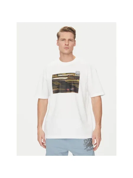 HUGO T-shirt Daveley_RB Regular Fit bijela
