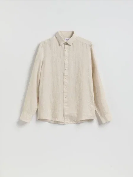 Reserved Cămașă regular fit din in bej