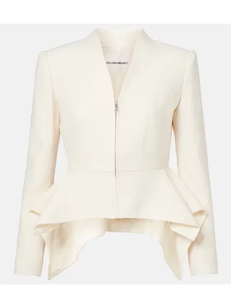 Cu peplum geacă Roland Mouret alb