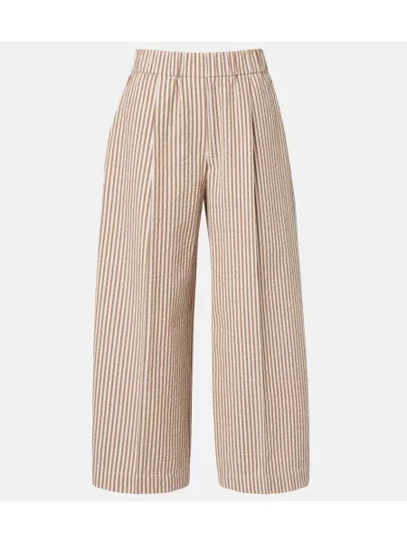 Pantaloni Brunello Cucinelli cu dungi bej