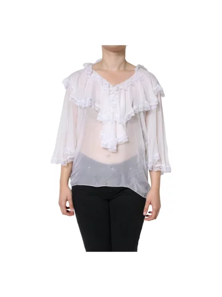 Bluzka Dolce And Gabbana koronkowa biała