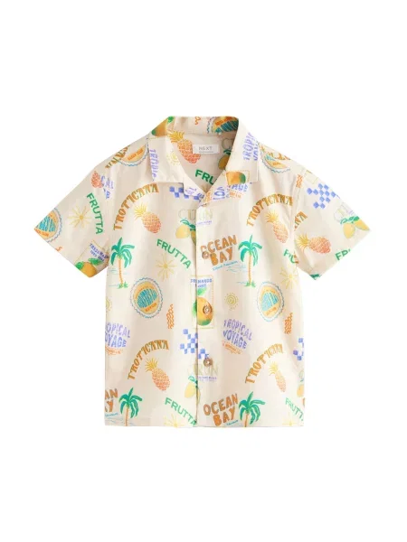 Next Cămașă ecru / neon / lila / portocaliu verde