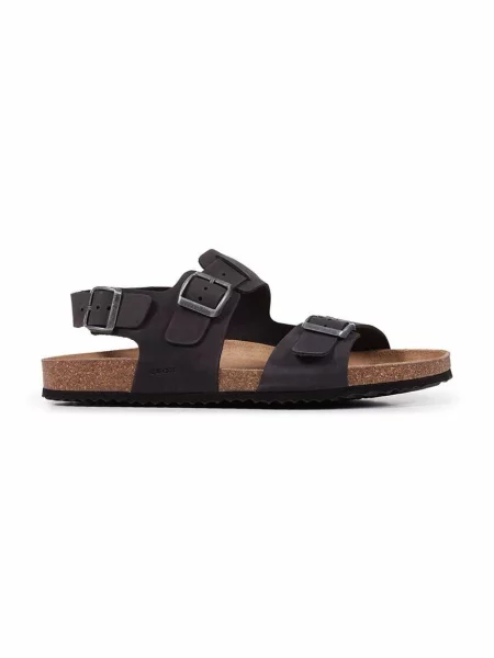 Semišové sandály Geox U SANDAL GHITA A černá