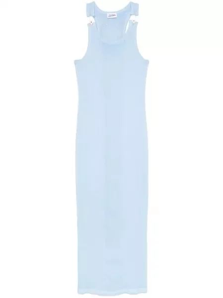 Maksi sukienka maxi Jean Paul Gaultier garniturowa niebieska