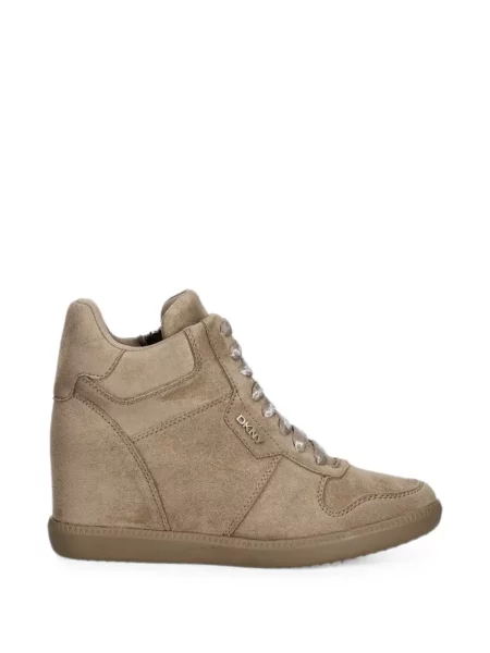 Sneakerși Dkny cu pană cu imagine maro
