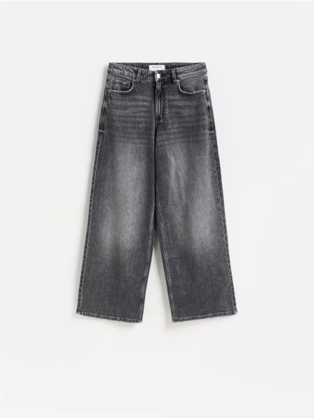 Reserved Blugi wide leg comfort gri