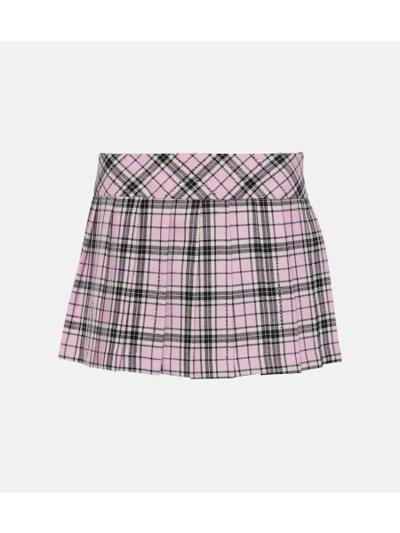 Fustă Giuseppe Di Morabito de lână în carouri roz