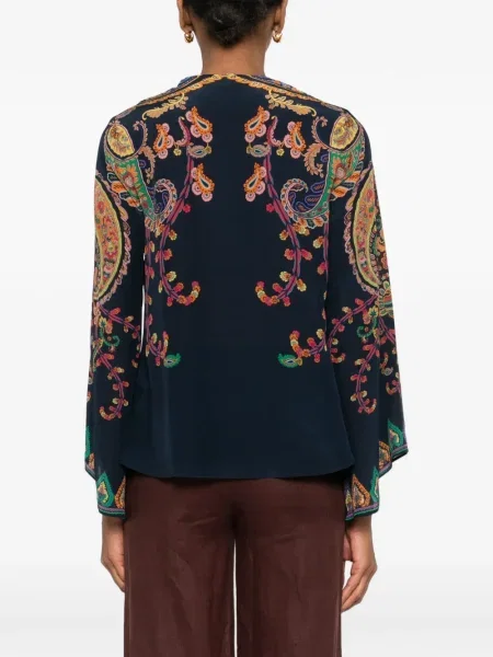 Bluză Etro cu model paisley albastru